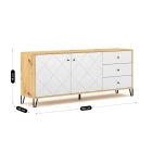 Komoda BACARDI 183 cm Dąb Artisan/Biała