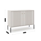 Komoda SOFT 104 cm Dwudrzwiowa Ryflowana Kaszmir