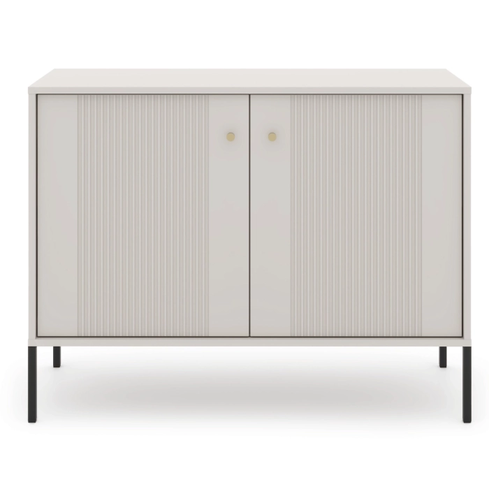 Komoda SOFT 104 cm Dwudrzwiowa Ryflowana Kaszmir