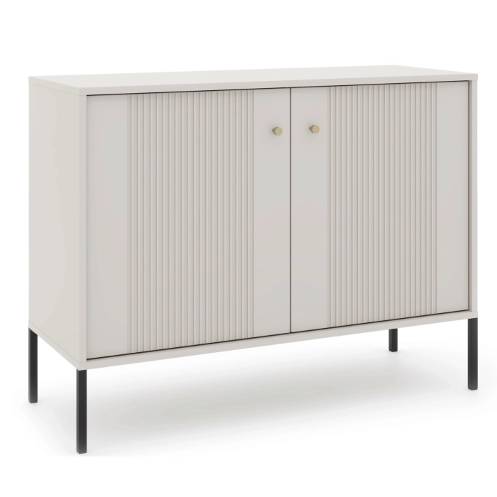 Komoda SOFT 104 cm Dwudrzwiowa Ryflowana Kaszmir