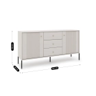 Komoda SOFT 154 cm Dwudrzwiowa Ryflowana Kaszmir