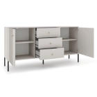 Komoda SOFT 154 cm Dwudrzwiowa Ryflowana Kaszmir