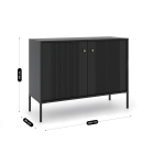 Komoda SOFT 104 cm Dwudrzwiowa Ryflowana Czarna