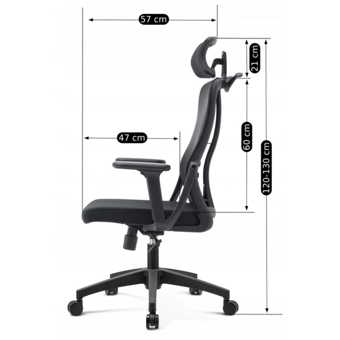 Fotel Obrotowy JULIET Ergonomiczny Czarny