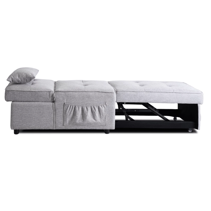 Fotel Rozkładany IBERIS 67 cm do Spania Szary