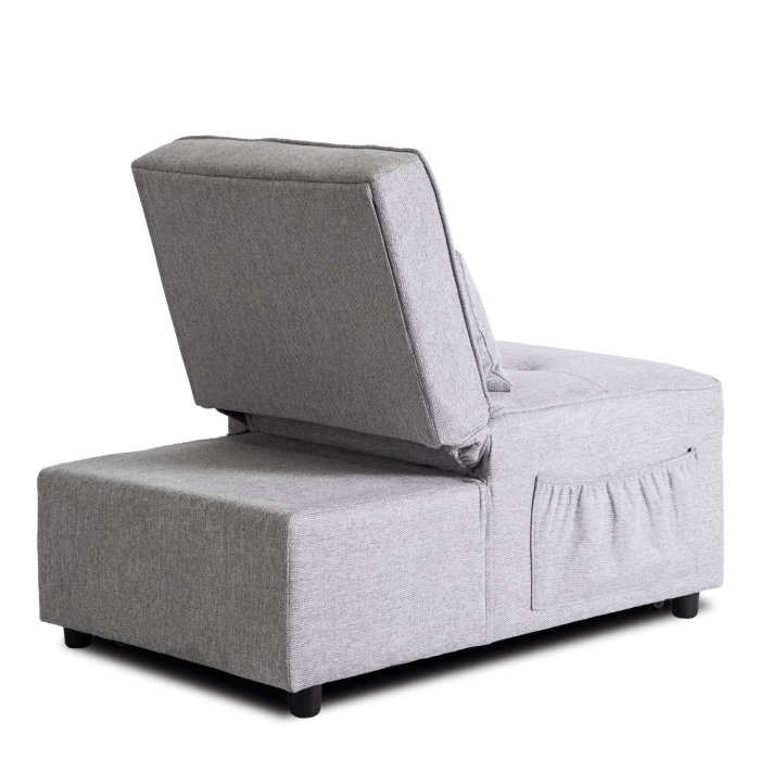 Fotel Rozkładany IBERIS 67 cm do Spania Szary