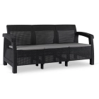 Sofa Ogrodowa FLINT Technorattan Czarna