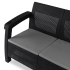 Sofa Ogrodowa FLINT Technorattan Czarna