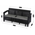 Sofa Ogrodowa FLINT Technorattan Czarna