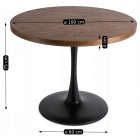 Stół LINO 100 cm Dąb Rustykalny/Czarny