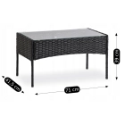 Zestaw Mebli Ogrodowych MISSISIPI Czarny/Beżowy