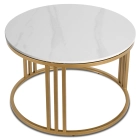 Stolik Ceramiczny KORIN Biały Połysk/Złoty