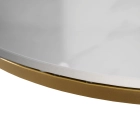 Stolik Ceramiczny KORIN Biały Połysk/Złoty