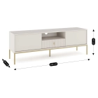 Szafka RTV MARCOS 154 cm Ryflowana Kaszmir/Złoty