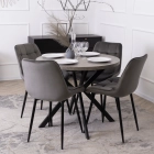 Stół LUGO Rozkładany 90-190 cm Beton/Czarny