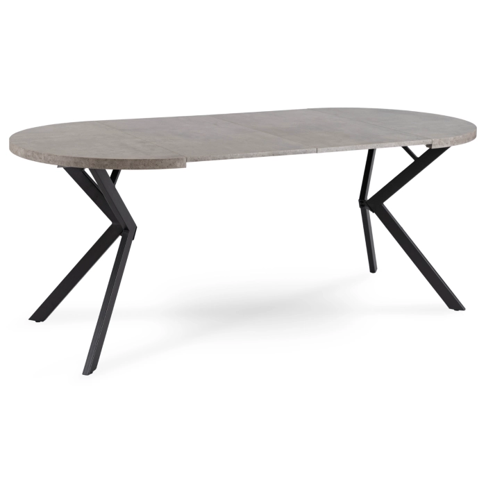 Stół DORIAN Rozkładany 80-160 cm Beton/Czarny