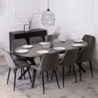 Stół LUGO Rozkładany 90-190 cm Beton/Czarny