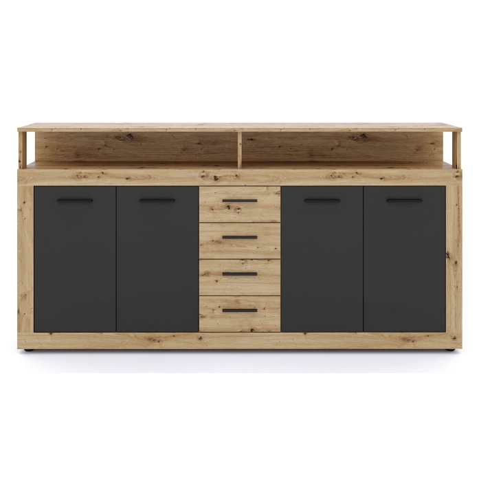 Komoda BLAGO 190 cm Dąb Artisan/Czarny
