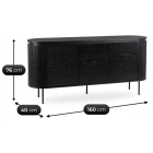 Komoda BECK 160 cm Trzydrzwiowa Czarna