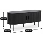 Szafka RTV TRISH 120 cm Dwudrzwiowa Czarna