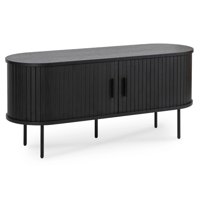 Szafka RTV TRISH 120 cm Dwudrzwiowa Czarna