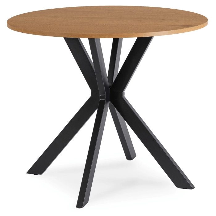 Stół LAUREN 80 cm Dąb Złoty/Czarny