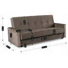 Zestaw 2x Sofa Rozkładana ALUNA Beżowa