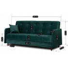 Zestaw 2x Sofa Rozkładana TIVOLI Zielona Welurowa