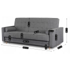 Zestaw 2x Sofa Rozkładana MALTA Szara