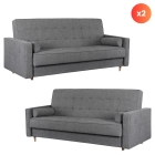 Zestaw 2x Sofa Rozkładana MALTA Szara