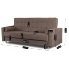Zestaw 2x Sofa Rozkładana MALTA Brązowa