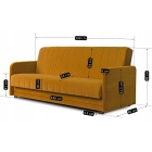 Zestaw 2x Sofa Rozkładana PORTO Musztardowa Welurowa