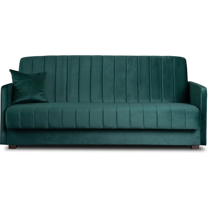 Zestaw 2x Sofa Rozkładana PORTO Zielona Welurowa