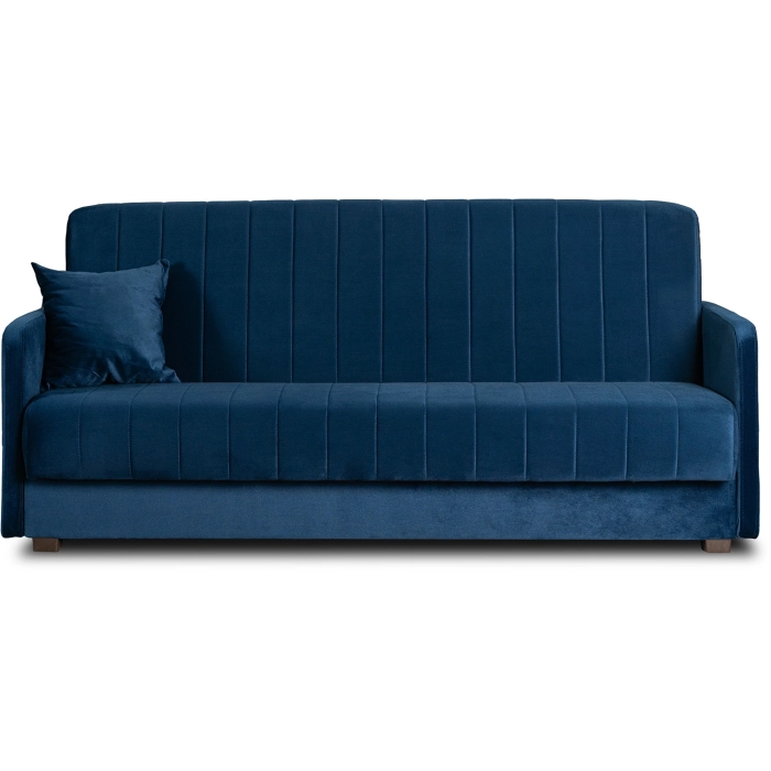 Zestaw 2x Sofa Rozkładana PORTO Granatowa Welurowa