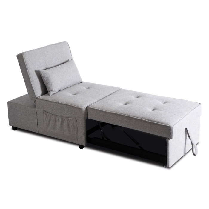 Fotel Rozkładany IBERIS 80 cm do Spania Szary