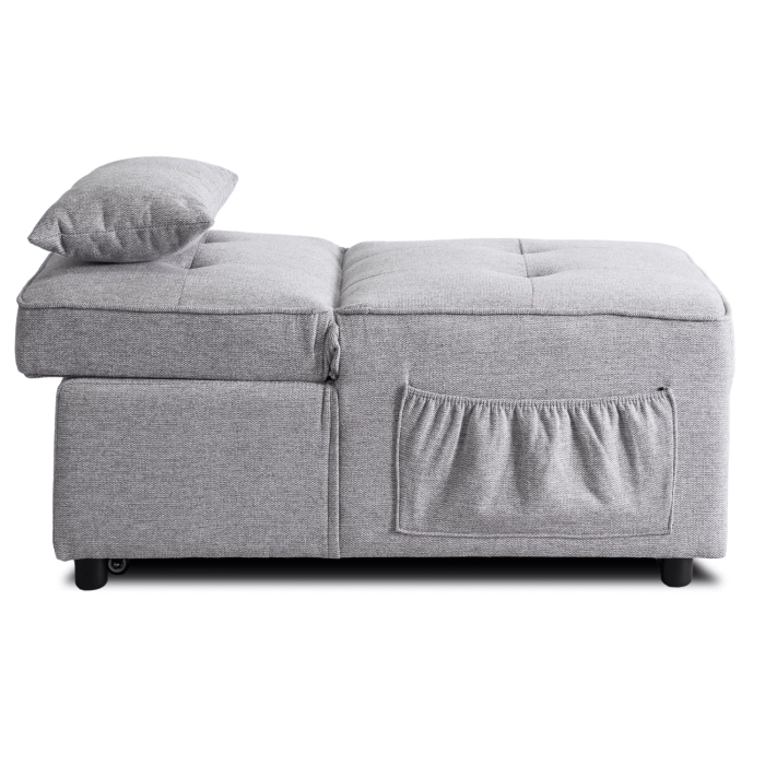 Fotel Rozkładany IBERIS 80 cm do Spania Szary