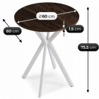 Stół LAUREN 60 cm Orzech/Biały