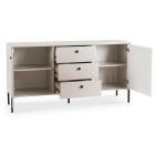 Komoda SOFT 154 cm Dwudrzwiowa z Szufladami Ryflowana Kaszmir