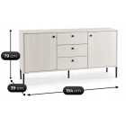 Komoda SOFT 154 cm Dwudrzwiowa z Szufladami Ryflowana Kaszmir