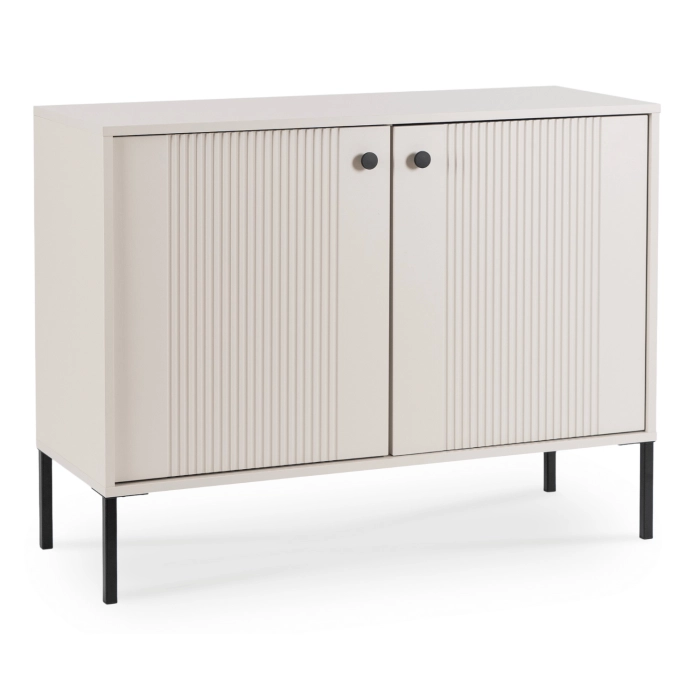 Komoda SOFT 104 cm Dwudrzwiowa Ryflowana Kaszmir