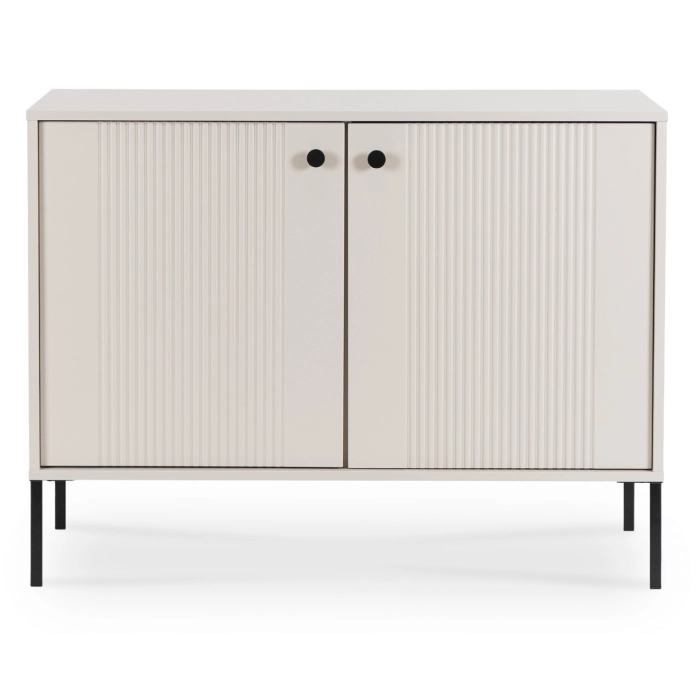 Komoda SOFT 104 cm Dwudrzwiowa Ryflowana Kaszmir