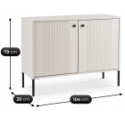 Komoda SOFT 104 cm Dwudrzwiowa Ryflowana Kaszmir