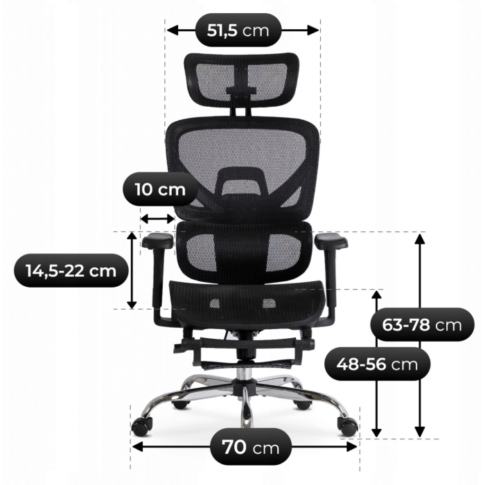 Fotel Obrotowy KAIR Ergonomiczny Czarny