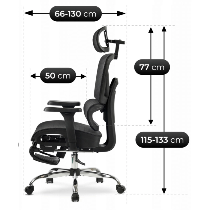 Fotel Obrotowy KAIR Ergonomiczny Czarny