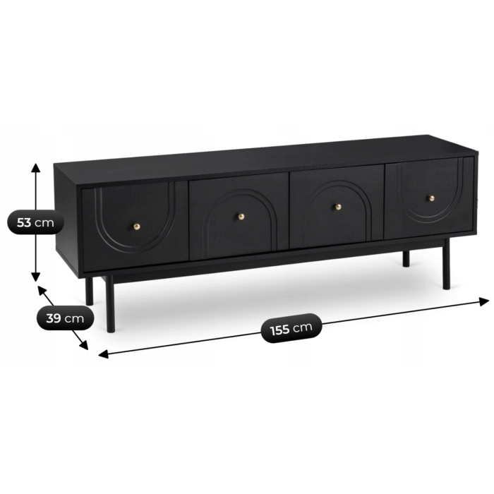 Szafka RTV MARLEN 155 cm Czarna