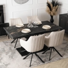 Stół IBIZA Ceramiczny Rozkładany 160-240 cm Czarny
