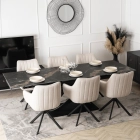 Stół IBIZA Ceramiczny Rozkładany 160-240 cm Czarny