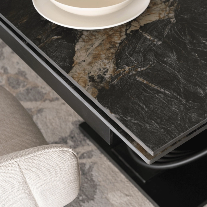 Stół IBIZA Ceramiczny Rozkładany 160-240 cm Czarny