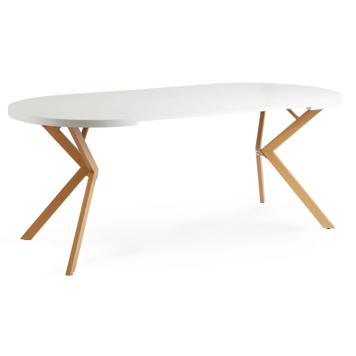 Stół LUGO Rozkładany 90-190 cm Biały/Dąb