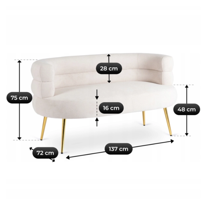 Sofa NANTES Kremowa
